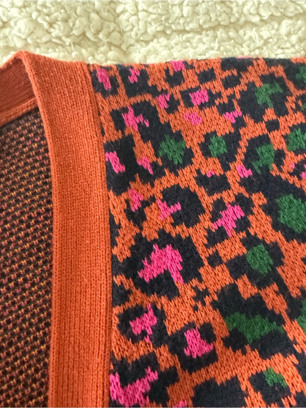 FARM RIO Rust Multicolor Leopard Print Button Cardigan - Picture 12 of 15